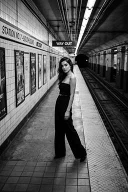 Petra Jump - Variation - B&W Subway Platform