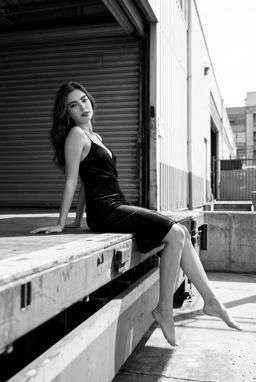 Petra - EMBROIDERED TEXTURED BLOUSE + CONTRAST TRIM TROUSERS - B&W Loading Dock [Rotated 46° Left]