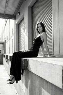 Petra - FAUX LEATHER BOMBER JACKET + 50TH ANNIVERSARY WOOL BLEND TROUSERS - B&W Loading Dock