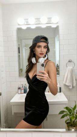 Petra - EMBROIDERED TEXTURED BLOUSE + CONTRAST TRIM TROUSERS - Bathroom Mirror Selfie