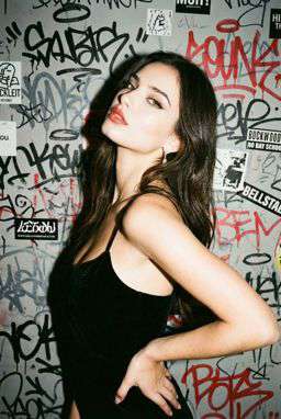 Petra - LADDER STITCH FLOWING BLOUSE + CONTRAST TRIM TROUSERS - Punk Graffiti Wall Flash [Rotated 51° Right]